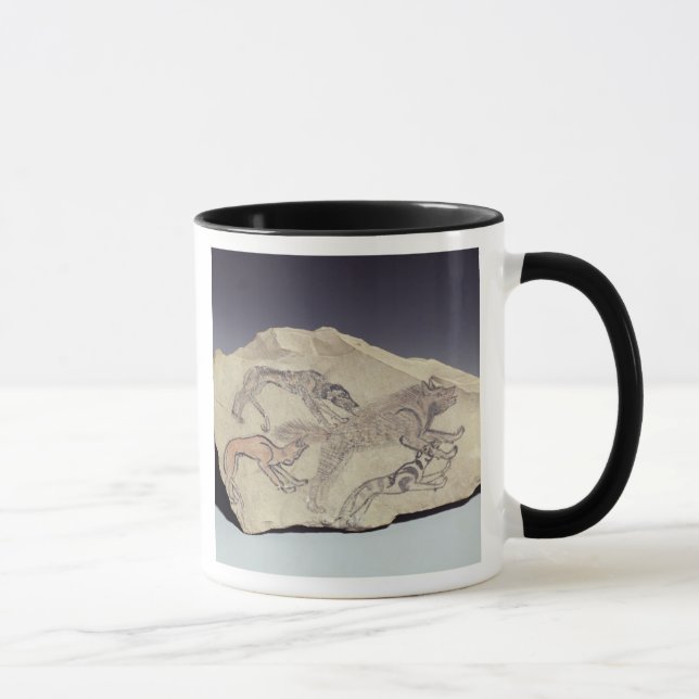 Mug Ostracon dépeignant un chien chassant une hyène (Droite)