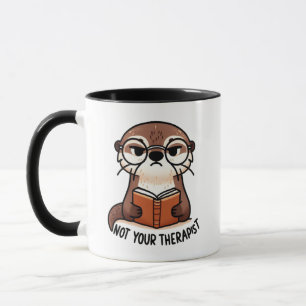 Mug Otter Sassy avec lunettes - "Pas votre thérapeute"