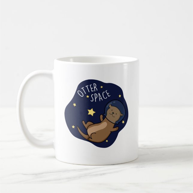 Mug Otter Space Funny Astronaut Otter Pun (Gauche)