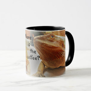 Mug Où est le café Funny Orange Beardie Print