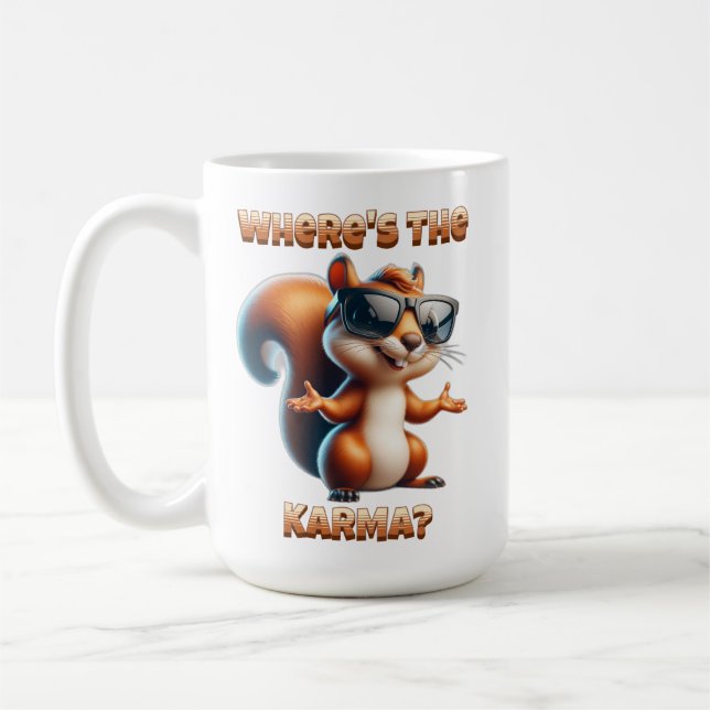 Mug Où est l'écureuil Karma Funny à Shades (Gauche)