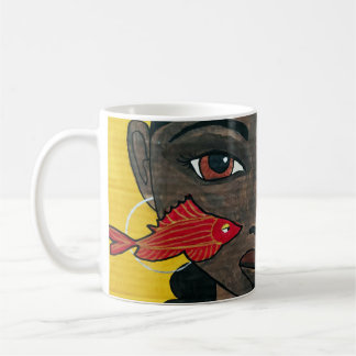 Mug Où les pensées nagent | Art de femme noire afrocen
