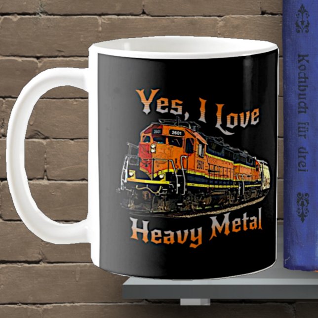 Mug Oui J'aime le train de locomotives diesel en métal (Créateur téléchargé)