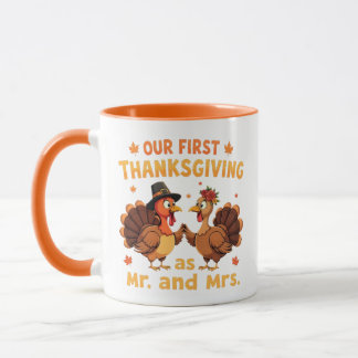 Mug Our First Thanksgiving Mr and Mrs Couples Newlywed