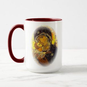 Mug Our Lady Virgin Hail Mary Vladimir icon Prayer