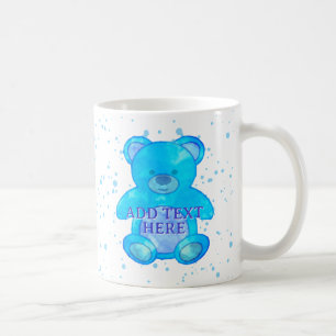 Mug Ours Bébé Cute En Bleu Texte Personnalisé