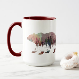 Mug Ours de vie sauvage de l'aquarelle de flamme