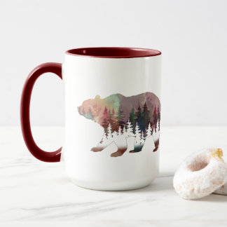 Mug Ours de vie sauvage de l'aquarelle de flamme