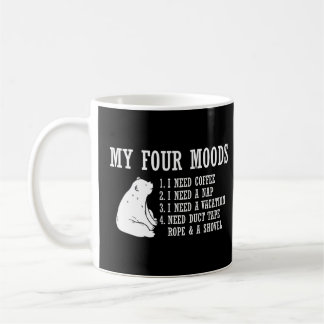 Mug Ours drôle Brown Mes quatre humeurs J'ai besoin de