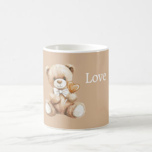 Mug Ours en peluche coeur caramel