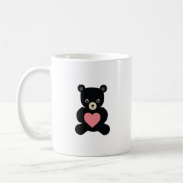 Mug Ours en peluche noir avec cœur