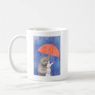 Mug Ours et lapin sous parapluie Ours mignons et lapin