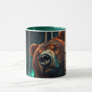 Mug Ours grizzli, oiseaux et Aurora