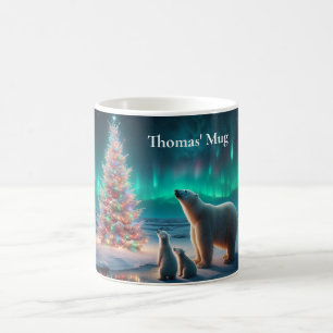 Mug Ours Polaire Maman Cubs Arbre de Noël Aurora Borea
