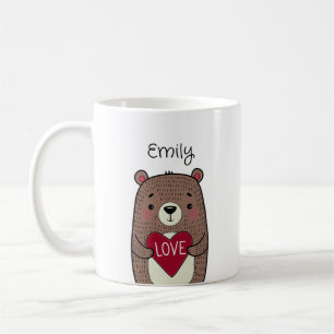 Mug Ours Quirky, Whimsical Avec Dessin Coeur