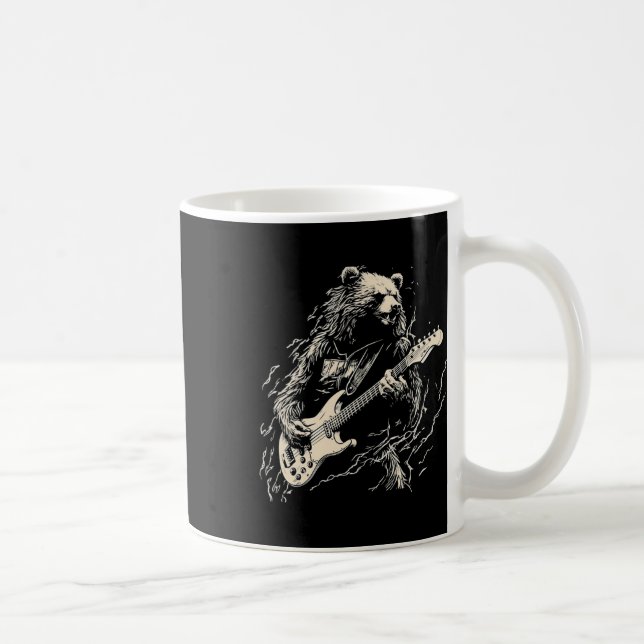 Mug Ours Rétro Jouer Basse Guitare Ours Guitariste Mus (Droite)