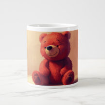 Mug Ourson en Peluche Rouge Mignon – Tasse Cadeau