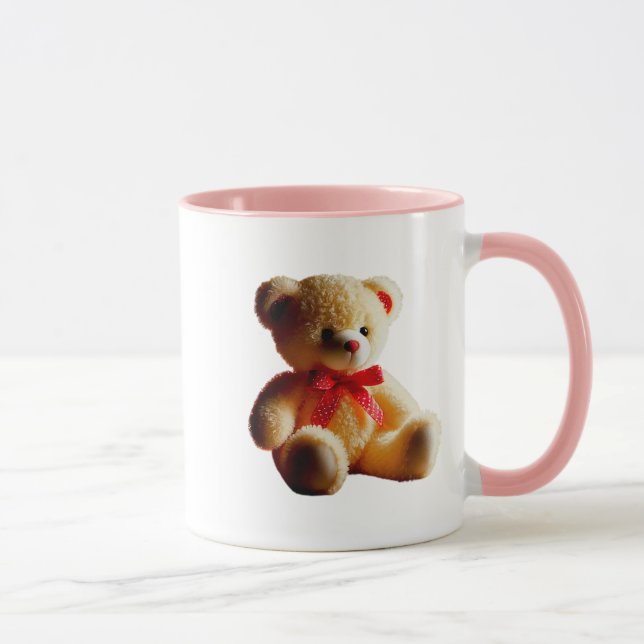Mug Ourson en peluche sagement assis. (Droite)