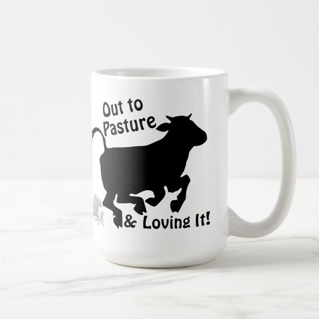 Mug Out to Pasture & Loving It Funny Cow Retirement (Droite)