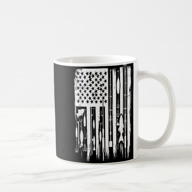 Mug Outdoor Fishing American Flag Fisherman Fish Lover (Droite)