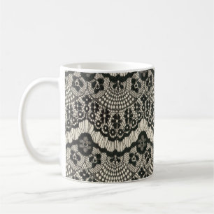 Mug Ouvrage en dentelle de tissu.  Ornement floral en 