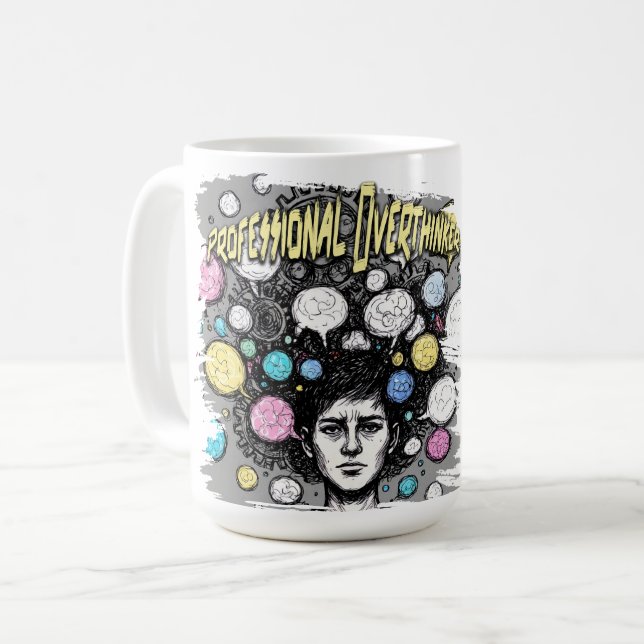 Mug overthinker funny design (Devant gauche)