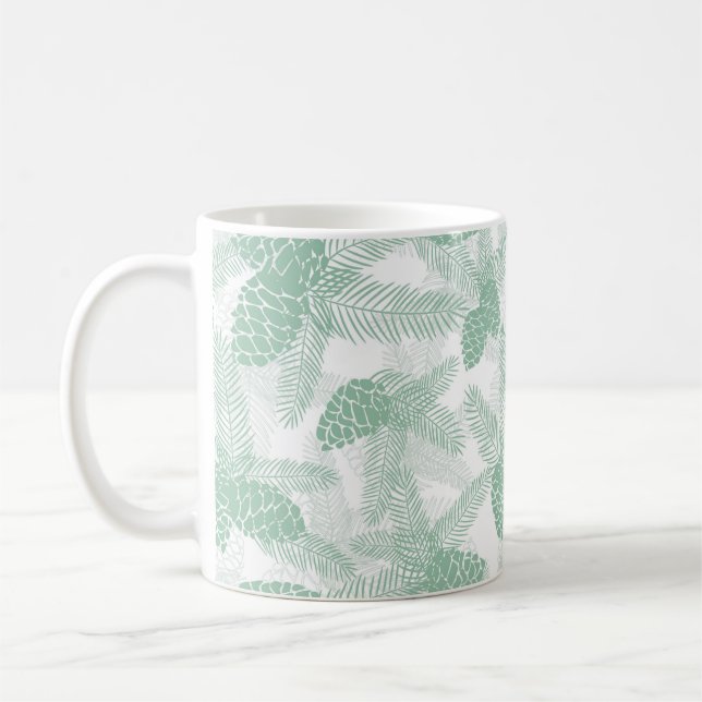 Mug PA sans couture d'arbre de cônes de pin de vert de (Gauche)