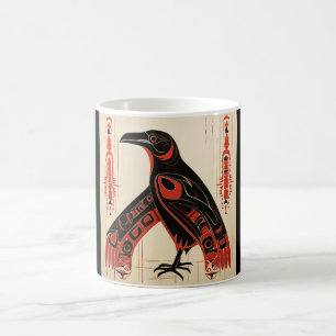 Mug Pacific Northwest art style raven