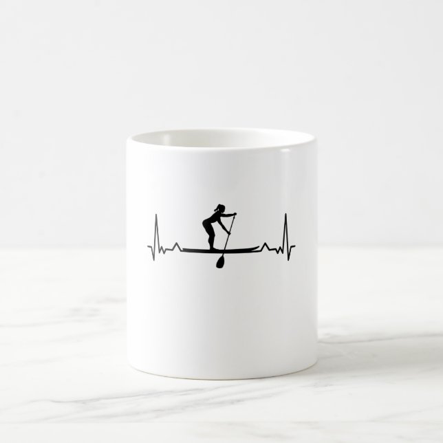 Mug Paddleboard Sup Girls Heartbeat Gift (Centre)