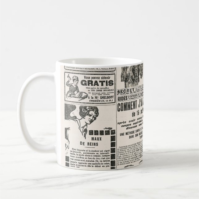 Mug Page de journal avec publicité antique (Gauche)