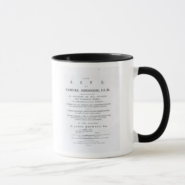 Mug Page titre, 'de la vie de Samuel Johnson (Droite)