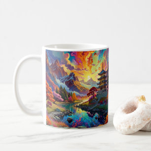 Mug Pagode et paysage coloré