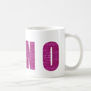 Mug paillée rose non