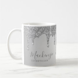 Mug Paillettes argentées chic personnalisées gouttes s