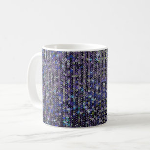 Mug Paillettes bleu violet motif étincelant
