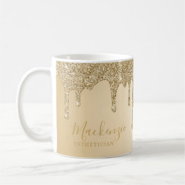 Mug Paillettes de luxe dorées personnalisées