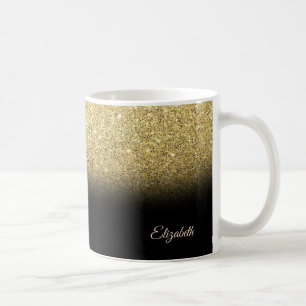 Mug Paillettes de Or Tendance Cool, Noir - Personnalis