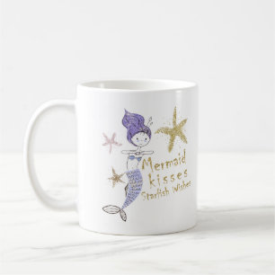 Mug Paillettes d'Or Violet Sirène de Vœux Baisers d'Ét