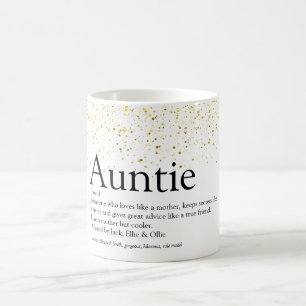 Mug Paillettes dorées Définition de Tante Tatie Fun Me
