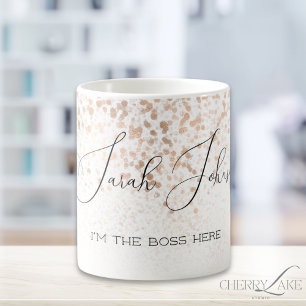 Mug Paillettes dorées personnalisées Je suis le patron