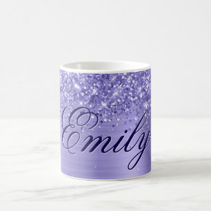 Mug Paillettes Personnalisées Feuille de Periwinkle