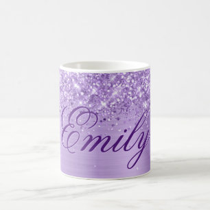 Mug Paillettes Personnalisées Lavande Brillante