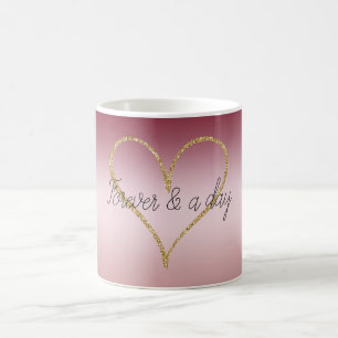 Mug Paillettes roses or amour pour toujours