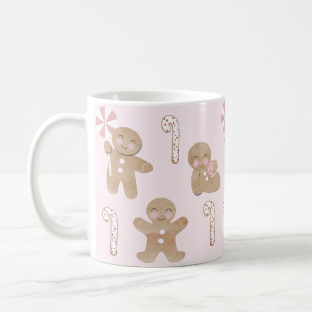 Mug Pain d'épices de Noël rose (Gauche)