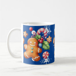 Mug Pain d'épices Noël Peppermenthe Bleu Nom Neige