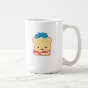 Mug pain perdu mignon avec un béret bleu