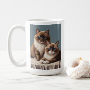 Mug Paire confortable de chats Ragdoll Fluffy Pet Art
