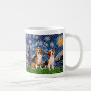 Mug Paire de Beagles - Nuit étoilée