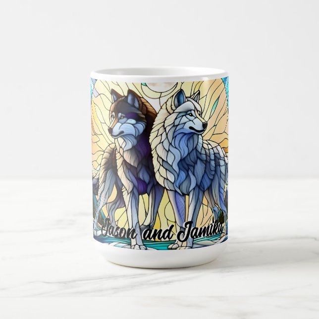 Mug Paire de loup à lunette en verre tendu (Centre)