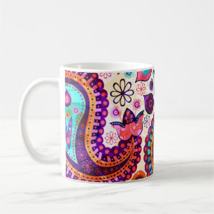 Mug Paisley Floral Indian Ornement sans fil